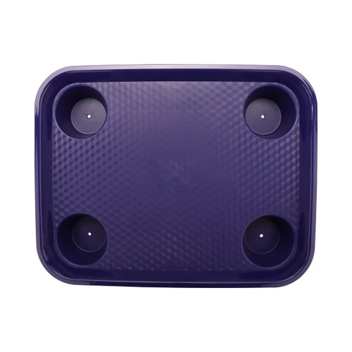G.E.T - Serving Trays 17" x 14" Cobalt Blue Fast Food Tray W/ Cup Holders (12 Per Case) - FT-20-CB