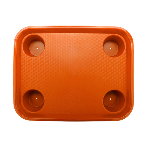 G.E.T - Serving Trays 17" x 14" Orange Fast Food Tray W/ Cup Holders (12 Per Case) - FT-20-OR