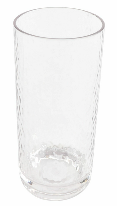G.E.T - Hammered 16 oz SAN Plastic Cooler Cup (24 Per Case) - HM-16CO-CL