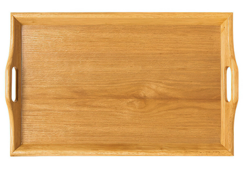 G.E.T - Serving Trays 25" x 16" Natural Hardwood Room Service Tray (6 Per Case) - RST-2516-N
