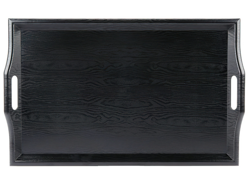G.E.T - Serving Trays 25" x 16" Black SAN Plastic Room Service Tray (6 Per Case) - RST-2517-1-BK