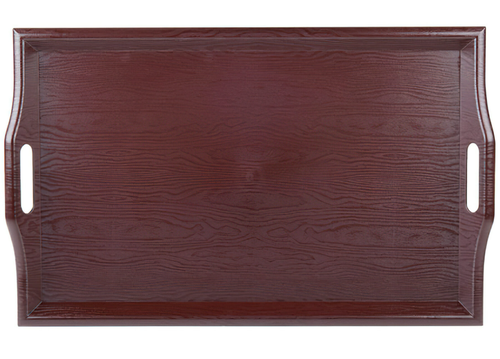 G.E.T - Serving Trays 25" x 16" Mahogany SAN Plastic Room Service Tray (6 Per Case) - RST-2517-1-M