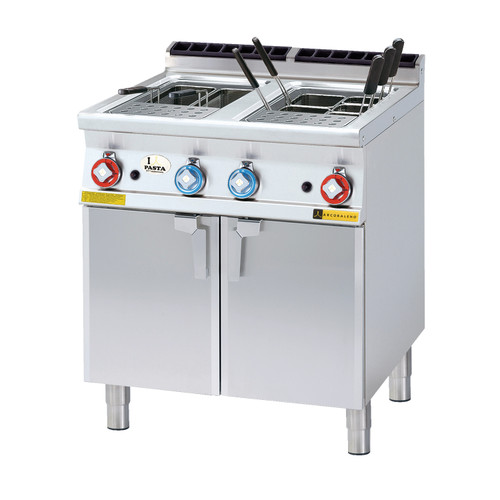 Arcobaleno - Aurora Double Tank 7+7 Gallon Natural Gas Pasta Cooker - APCG28D