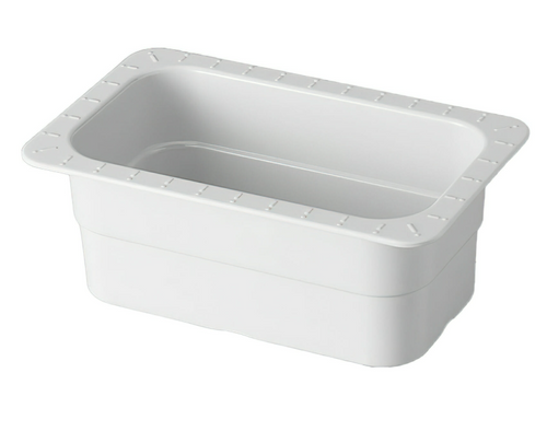G.E.T - 10.3" x 6.3" White Fourth-Size Insert Pan (6 Per Case) - ML-28-W