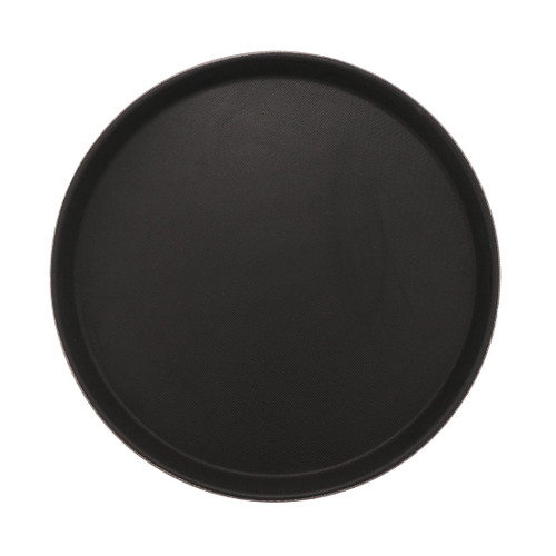 G.E.T - Serving Trays 14" Black Round Non-Skid Tray (12 Per Case) - NS-1400-BK