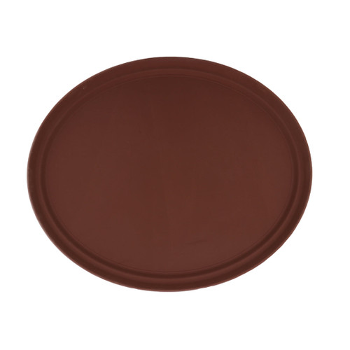G.E.T - Serving Trays 31" x 25" Brown Oval Non-Skid Serving Tray (6 Per Case) - NS-3100-BR