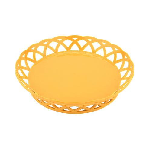 G.E.T - 10.5" Tropical Yellow Round Basket (12 Per Case) - RB-860-TY