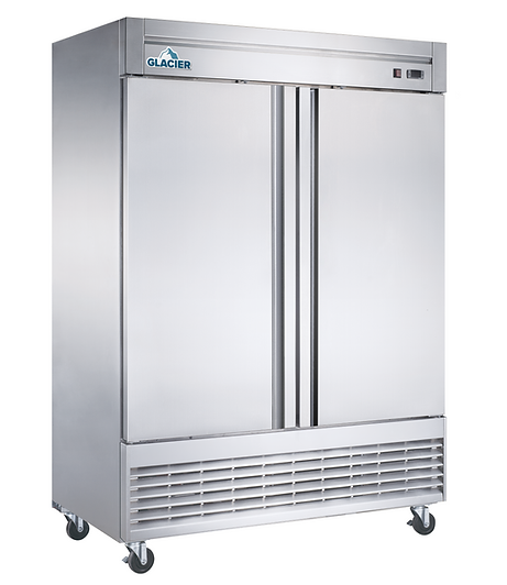 Glacier - 55" Stainless Steel Reach-In Refrigerator w/ 2 Solid Swing Doors - GR-2