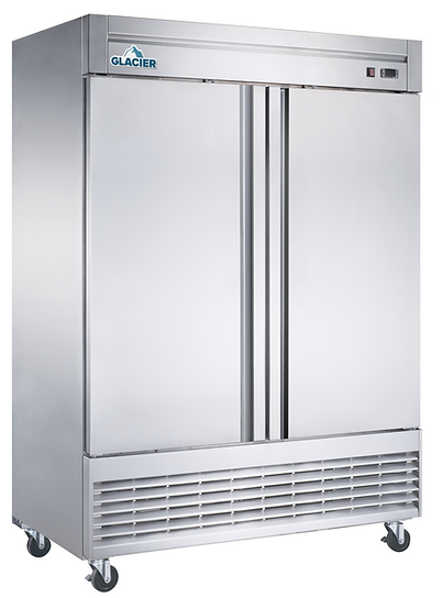 Glacier - 55" Stainless Steel Reach-In Freezer w/ 2 Solid Swing Doors - GF-2