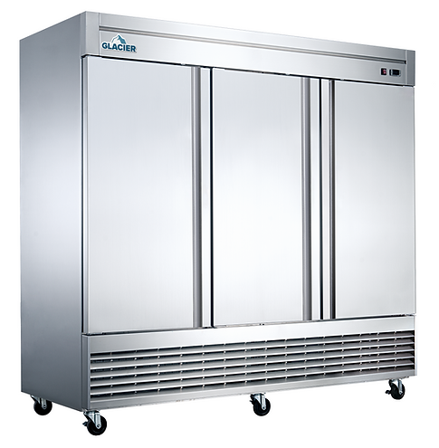 Glacier - 83" Stainless Steel Reach-In Freezer w/ 3 Solid Swing Doors - GF-3