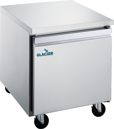 Glacier - 29" Stainless Steel Undercounter Refrigerator w/ 1 Solid Swing Door - GUR-29