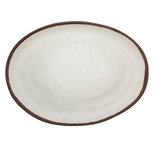 G.E.T - Pottery Market Glazed 15" x 11" Cream Oval Platter (6 Per Case) - P-151-CRM
