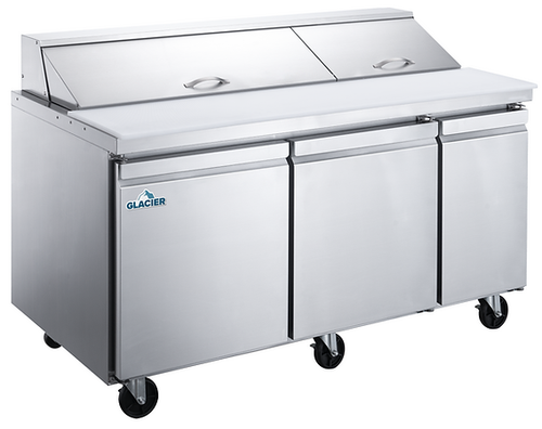 Glacier - 72" Salad/Sandwich Prep Table w/ 3 Solid Swing Doors - GST-72-18