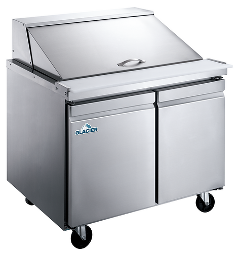 Glacier - 36" Salad/Sandwich Mega Top Prep Table w/ 2 Solid Swing Doors - GMT-36-15