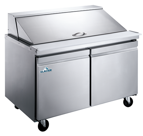 Glacier - 48" Salad/Sandwich Mega Top Prep Table w/ 2 Solid Swing Doors - GMT-48-18