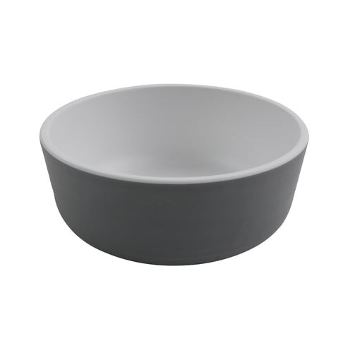 G.E.T - Roca Matte 15 oz White / Gray Matte Soup Bowl (24 Per Case) - RB-15-WM/GRM