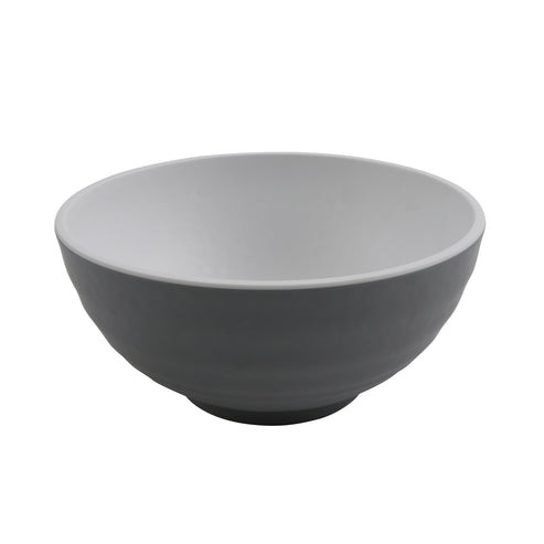 G.E.T - Roca Matte 32 oz White / Gray Matte Ramen Bowl (12 Per Case) - RB-70-WM/GRM