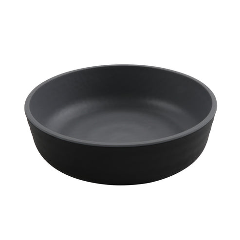G.E.T - Roca Matte 24 oz Gray / Black Matte Low Street Bowl (12 Per Case) - RB-7-GRM/BKM