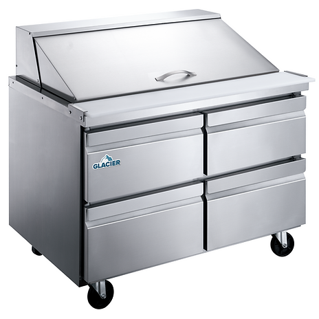 Glacier - 48" Salad/Sandwich Mega Top Prep Table w/ 4 Drawers - GMT-48-18DWR