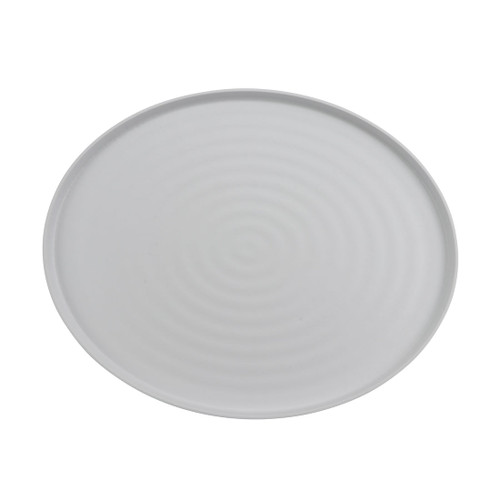 G.E.T - Roca Matte 20" x 16" White / Gray Matte Oval Platter (3 Per Case) - RO-2016-WM/GRM