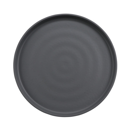 G.E.T - Roca Matte 11" Gray / Black Matte Dinner Plate (12 Per Case) - RP-11-GRM/BKM