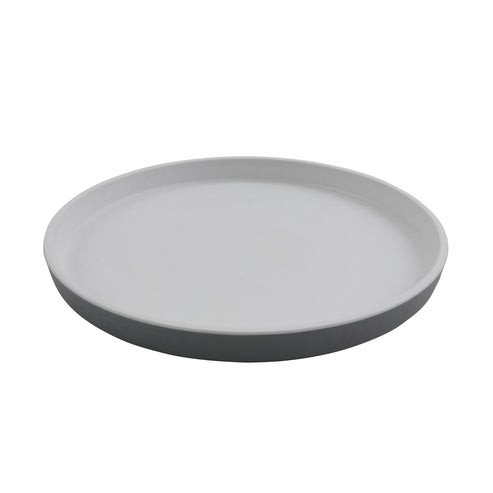 G.E.T - Roca Matte 9" White / Gray Matte Dinner Plate (12 Per Case) - RP-9-WM/GRM