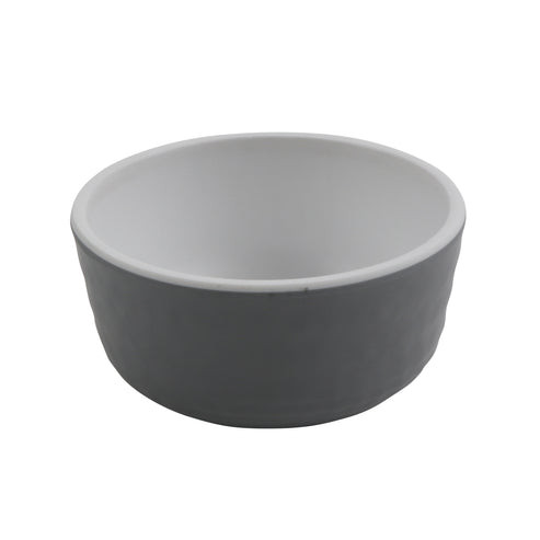 G.E.T - Roca Matte 3 oz White / Gray Matte Sauce Dish (72 Per Case) - RR-3-WM/GRM