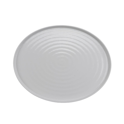G.E.T - Roca Glazed 20" x 16" White / Gray Oval Platter (3 Per Case) - RO-2016-WS/GRM