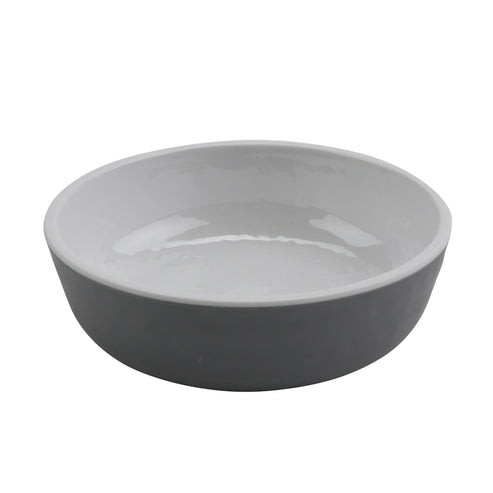 G.E.T - Roca Glazed 4 oz White / Gray Monkey Dish (48 Per Case) - RR-5-WS/GRM
