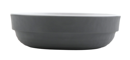 G.E.T - Roca Balance 4 oz White / Gray Matte Stackable Sauce Dish (72 Per Case) - RR-2-5-WM/GRM
