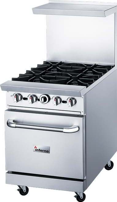 Inferno - 24" Natural Gas Range w/ 4 Open Burners - IR24-4B
