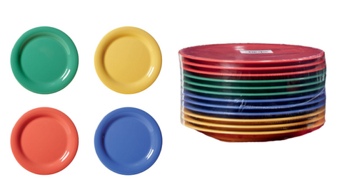 G.E.T - Diamond Mardi Gras 6.5" Mixed Colors Narrow Rim Plate (4 Dozen Retail Packaging) - SP-NP-6-MIX