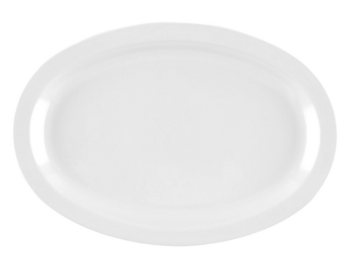 G.E.T - SuperMel 11.75" x 8.25" White Oval Platter (2 Dozen Retail Packaging) - SP-OP-612-W