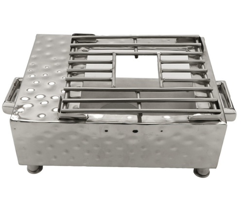 G.E.T - 14.75" x 11.25" x 4.5" Pounded Stainless Steel Single Burner Cover - SSCVR-01