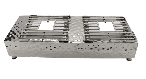 G.E.T - 27" x 14" x 7" Pounded Stainless Steel Double Burner Cover - SSCVR-02