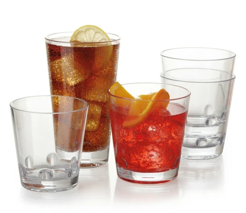 G.E.T - Loft 9 oz Clear SAN Plastic Stackable Rocks Glass (24 Per Case) - SW-1473-CL