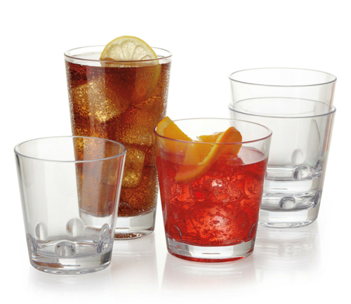 G.E.T - Loft 16 oz Clear SAN Plastic Stackable Beverage Glass (24 Per Case) - SW-1475-CL