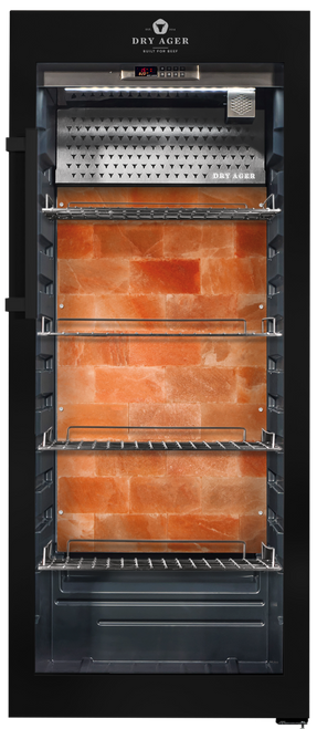 Dry Ager - 220 lb UX 1550 PRO S Black Dry Aging Cabinet w/ UX-LED-Salt Wall System - UX1550PSP