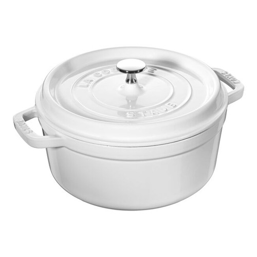 Staub - 3.7L Pure White Round Cast Iron Cocotte - 1004212