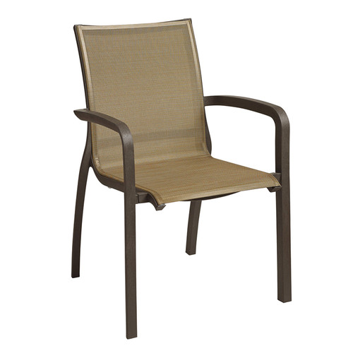 Grosfillex - Sunset Cognac/Fusion Bronze Outdoor Armchairs (4 Pack) - UT664599
