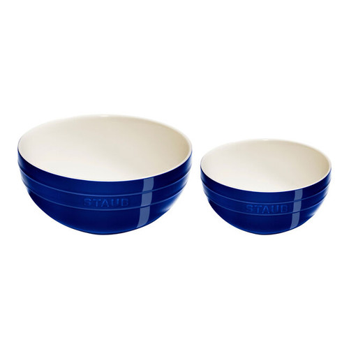Staub - 2 Piece Dark Blue Ceramic Large Mixing Bowl Set - 1029122