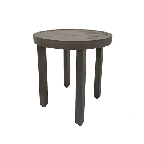 Grosfillex - Sunset 20" Volcanic Black Round Outdoor Low Table - UT840288