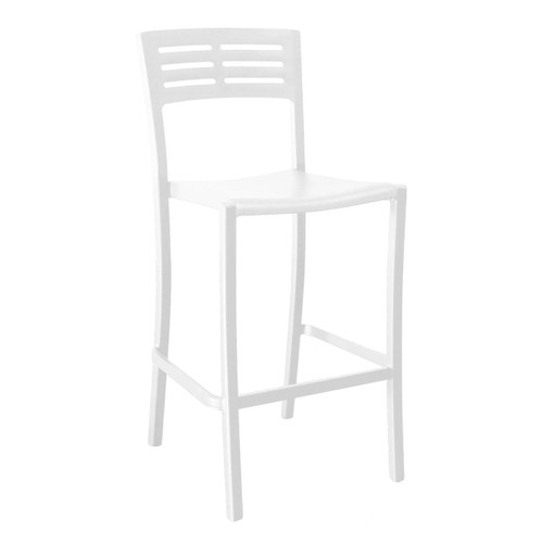 Grosfillex - Vogue Glacier White Barstool (2 Pack) - UT739096