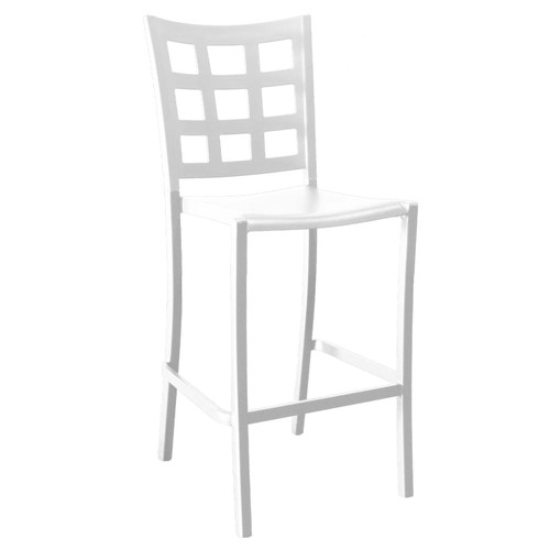 Grosfillex - Plazza Glacier White Barstool (8 Pack) - UT640096