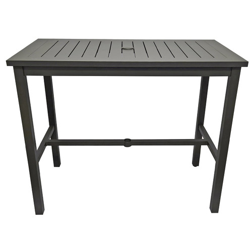 Grosfillex - Sigma 51" x 28" Volcanic Black Bar Height Table - US931288