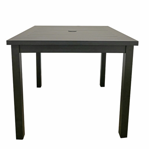 Grosfillex - Sigma 34" Volcanic Black Square Dining Height Table - US928288