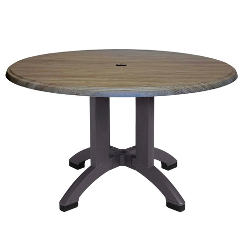 Grosfillex - Atlanta 42" Aged Oak/Charcoal Round Dining Height Table - UT380742