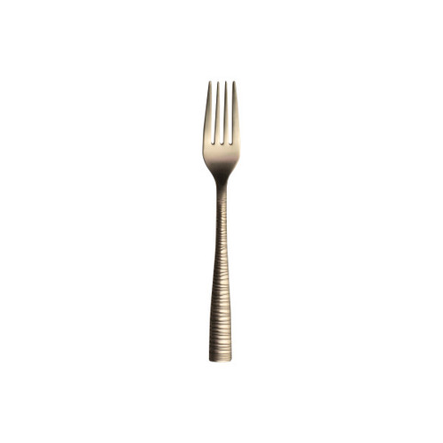 Folio - 8.1" Pirouette Champagne Gold Stainless Steel Dinner Fork (12 Per Case) - 5760SX021