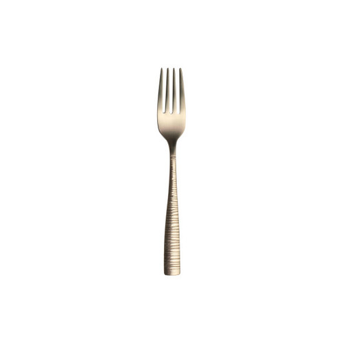 Folio - 6.8" Pirouette Champagne Gold Stainless Steel Dessert / Salad Fork (12 Per Case) - 5760SX023