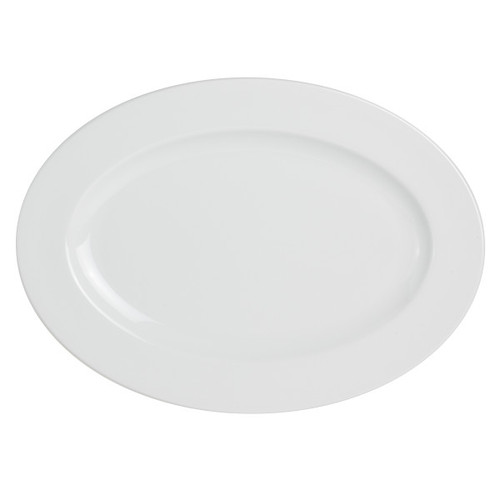 Royal Porcelain - 14.5" x 10.25" Avalon White Oval Platter (12 Per Case) - 61101ST0263